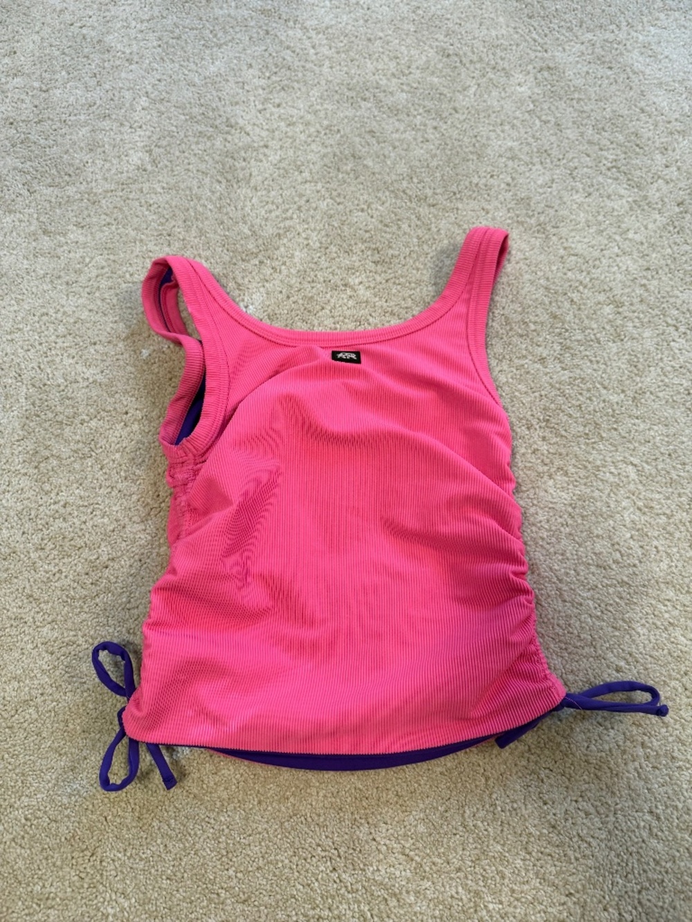 Reversible hot pink and purple TF tank top